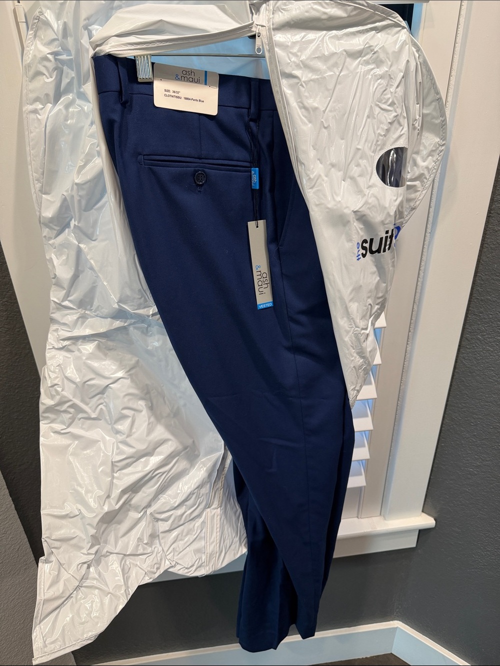 ash & mousa Men's Navy Dress Trousers – Tailored Modern Fit